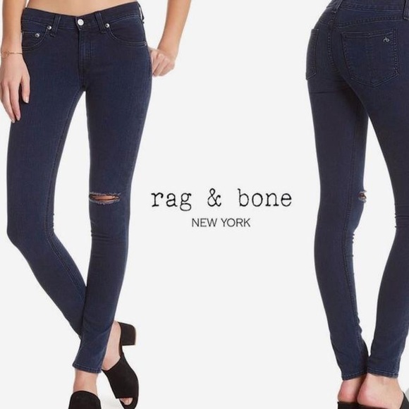 Reformation Denim - Rag & Bone Dark Rinse Distressed Terra Blue